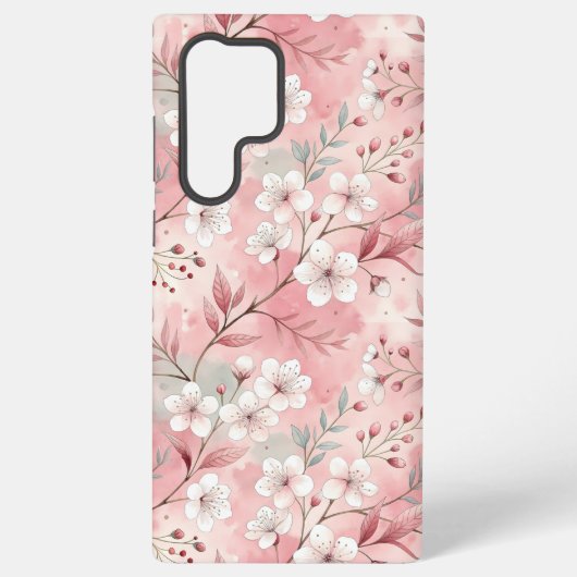 桜花柄ピンク SAMSUNG GALAXYケース (裏面)