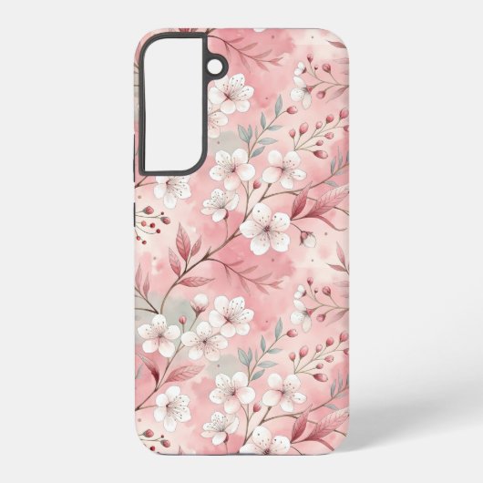 桜花柄ピンク SAMSUNG GALAXYケース (裏面)
