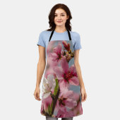 桜花桃色日本の花 エプロン (着用した状態)