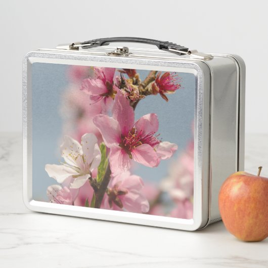 桜花桃色日本の花 メタルランチボックス (インサイチュ)