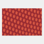 桜花開花旧正月の赤金ゴールド ラッピングペーパーシート (正面2)