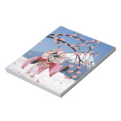 桜芸者の鳥が咲くさくらんぼ ノートパッド (回転)