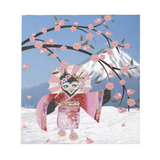 桜芸者の鳥が咲くさくらんぼ ノートパッド