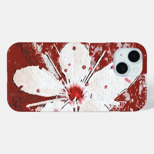 桜赤と白さくらんぼ咲きアジアフローラ Case-Mate iPhoneケース (裏面 (横))