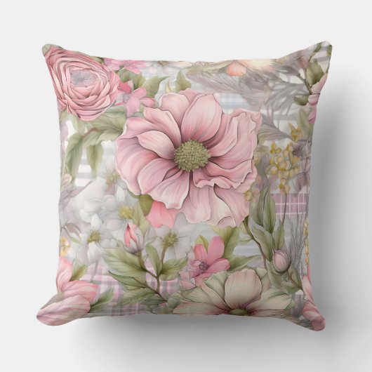 桜赤面セレナードボタニカル クッション (正面)