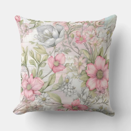 桜赤面セレナードボタニカル クッション (正面)