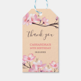 桜赤面ピンクさくらんぼブロッサムピーチ誕生日 ギフトタグ