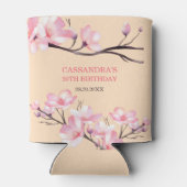 桜赤面ピンクさくらんぼブロッサムピーチ誕生日 缶クーラー (裏面)