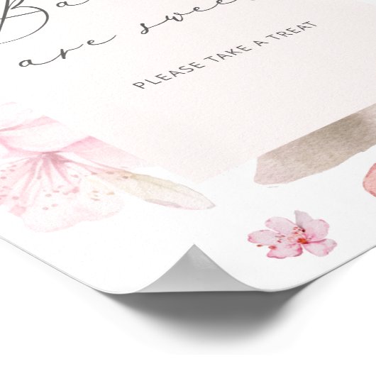 桜赤面ピンクフローラベビーは甘いポスター ポスター (角)