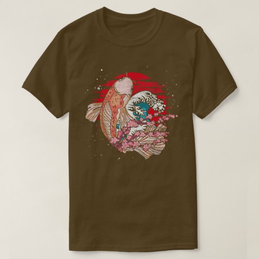 桜錦鯉さくらんぼ大将沈没 Tシャツ (デザイン正面)