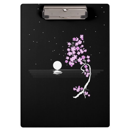 桜開花満月の下 クリップボード (正面)