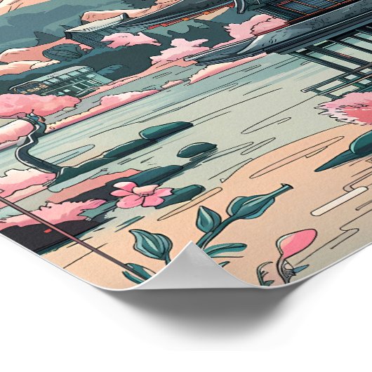 桜静穏 ポスター (角)