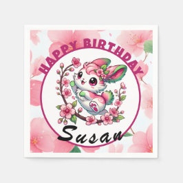 桜魅力的の誕生祝い スタンダードカクテルナプキン