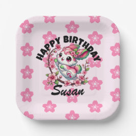 桜魅力的バニー誕生日 ペーパープレート