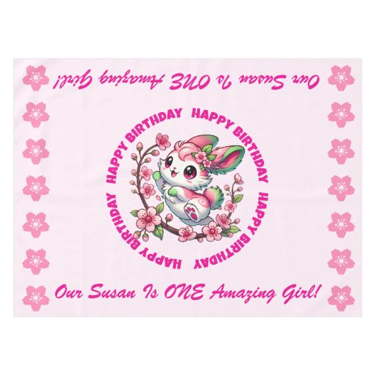 桜魅力的バニー テーブルクロス (正面(横))