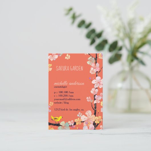 桜鳥美容師 名刺 (スタンド正面)