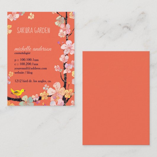 桜鳥美容師 名刺 (正面/裏面)