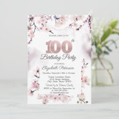 桜100歳の誕生日 招待状 (スタンド正面)