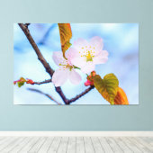桜2本淡い色のの春色の花 キャンバスプリント (インサイチュ (ウッドフロア))