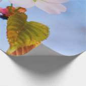 桜2本淡い色のの春色の花 ラッピングペーパー (角)