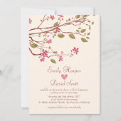 桜/さくらんぼ花枝結婚式招待状 招待状 (正面)