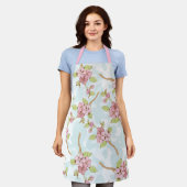 桜/さくらんぼ花 エプロン (着用した状態)