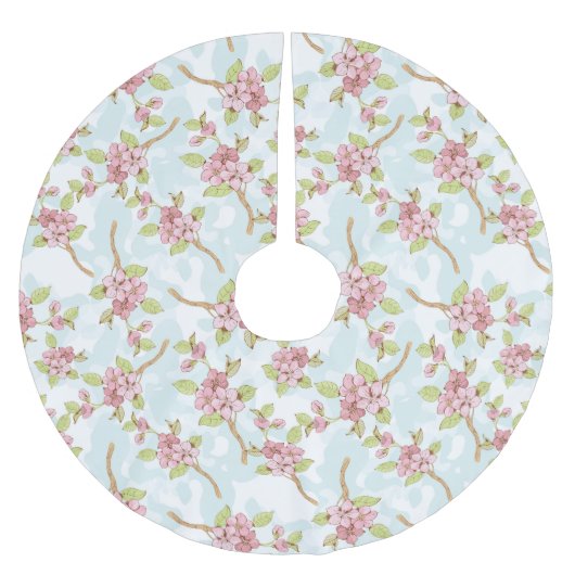 桜/さくらんぼ花 ブラッシュドポリエステルツリースカート (正面)