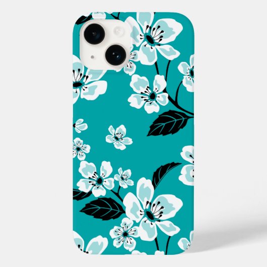 桜 - さくら (ターコイズ) Case-Mate iPhoneケース (裏面)