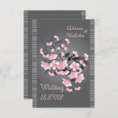 桜（さくら）出欠確認 招待状 (正面/裏面)