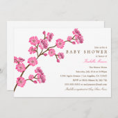 桜|のベビーシャワーの招待状 招待状 (正面/裏面)
