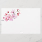 桜-アドバイスとウィッシュブライダルシャワー 便箋 (裏面)