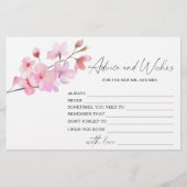 桜-アドバイスとウィッシュブライダルシャワー 便箋 (正面)