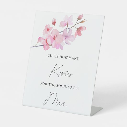 桜-キスブライダルシャワーゲーム数 台座サイン (正面)