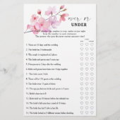 桜 – ゲームの上または下のブライダルシャワー (正面)