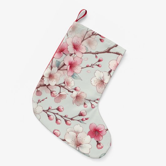 桜 スモールクリスマスストッキング (正面 (吊り時))