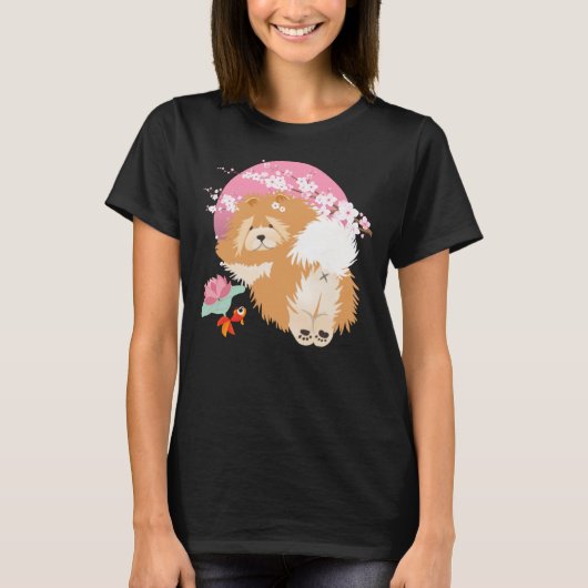 桜 – チャウ – ダークシャツ – スタイルを選択 Tシャツ (正面)