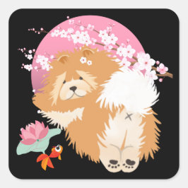 桜 – チャウ – 黒いシール スクエアシール
