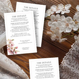 桜 ピンクとホワイトの結婚式の詳細 エンクロージャーカード