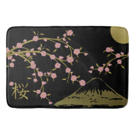 桜 ピンク ゴールド ブラック 日本 和風 屏風 ポスター バスマット