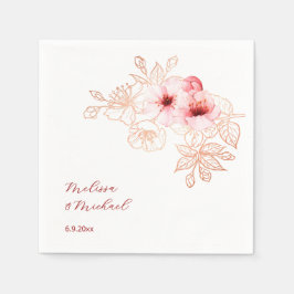 桜 ピンク ホワイト ウェディング スタンダードカクテルナプキン