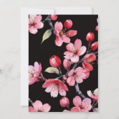 桜 ピンク ワインレッド 招待状 (裏面)