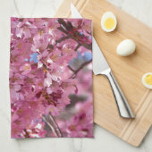 桜 ピンク 桜 空 キッチンタオル (四つ折り)