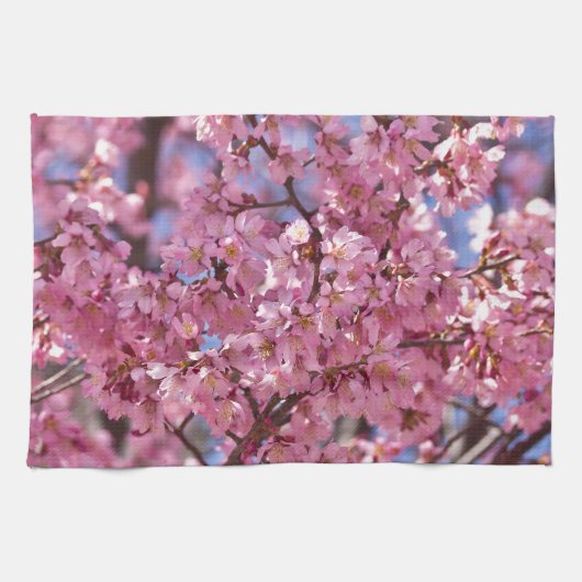 桜 ピンク 桜 空 キッチンタオル (横)