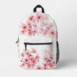 桜 ピンク 白 フラワー プリントバックパック