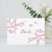 桜 ピンク 白 結婚式の詳細 エンクロージャーカード (スタンド正面)