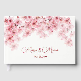 桜 ピンク 白 結婚式 ゲストブック