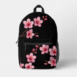 桜 ピンク 黒 モノグラム プリントバックパック