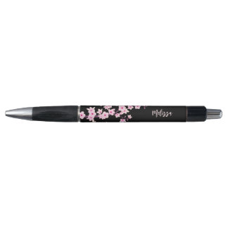 桜 ピンク 黒 モノグラム ボールペン