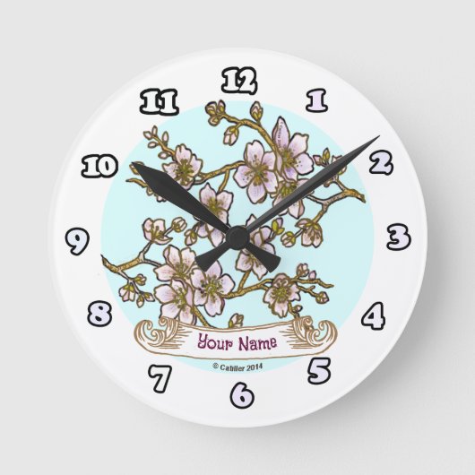 桜 ラウンド壁時計 (正面)