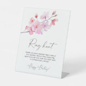 桜-リングや輪狩りブライダルシャワーゲーム 台座サイン (正面)